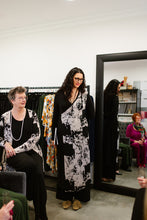 Load image into Gallery viewer, ALEXIS Crossover with Side Splits in Black Allure with Winter Scape