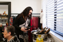 Load image into Gallery viewer, ALEXIS Crossover with Side Splits in Black Allure with Winter Scape