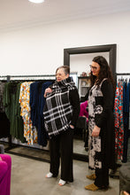 Load image into Gallery viewer, CAPE in Black & White Plaid