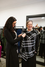 Load image into Gallery viewer, ALEXIS Crossover with Side Splits in Black Allure with Winter Scape