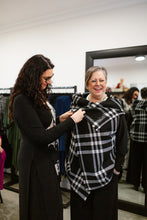 Load image into Gallery viewer, CAPE in Black & White Plaid