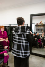 Load image into Gallery viewer, CAPE in Black & White Plaid