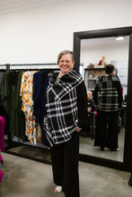 Load image into Gallery viewer, CAPE in Black & White Plaid