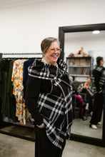 Load image into Gallery viewer, CAPE in Black & White Plaid