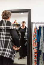 Load image into Gallery viewer, CAPE in Black & White Plaid