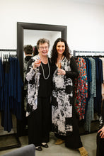 Load image into Gallery viewer, ALEXIS Crossover with Side Splits in Black Allure with Winter Scape