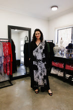 Load image into Gallery viewer, ALEXIS Crossover with Side Splits in Black Allure with Winter Scape