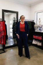 Load image into Gallery viewer, AMARIS Longline Jacket in Navy Blue Allure