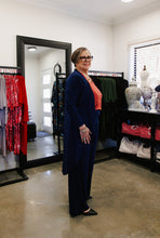 Load image into Gallery viewer, AMARIS Longline Jacket in Navy Blue Allure