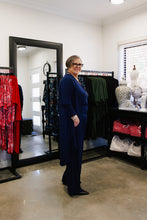 Load image into Gallery viewer, AMARIS Longline Jacket in Navy Blue Allure