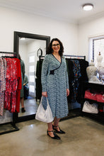 Load image into Gallery viewer, ALEXIA Crossover A-Line Dress in Green Petals