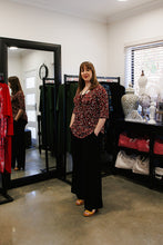 Load image into Gallery viewer, LUCIA Shaped Top in Alice of Hearts Crepe Jersey