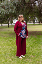 Load image into Gallery viewer, AMARIS Longline Jacket in Wine Allure