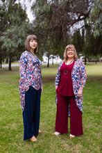 Load image into Gallery viewer, AMARIS Longline Jacket in Navy Autumn Leaves