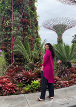 Load image into Gallery viewer, AMARIS Longline Jacket in Magenta Allure