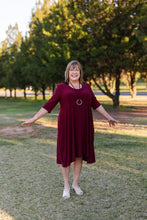 Load image into Gallery viewer, ANASTASIA Dress in Wine Allure