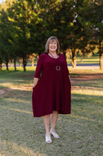 Load image into Gallery viewer, ANASTASIA Dress in Wine Allure