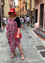 Load image into Gallery viewer, ATHENA Grecian Dress in Blurred Roses Silk