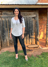 Load image into Gallery viewer, LUCIA Shaped Top in Dove Cotton