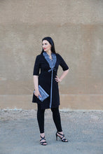 Load image into Gallery viewer, Ruffle Clutch in Soft Black Linen