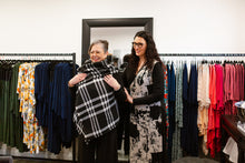 Load image into Gallery viewer, CAPE in Black &amp; White Plaid
