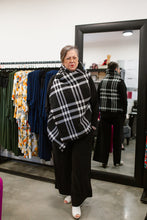 Load image into Gallery viewer, CAPE in Black &amp; White Plaid
