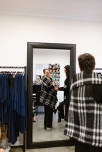 Load image into Gallery viewer, CAPE in Black &amp; White Plaid
