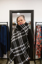 Load image into Gallery viewer, CAPE in Black &amp; White Plaid
