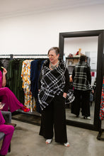 Load image into Gallery viewer, CAPE in Black &amp; White Plaid
