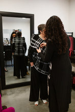 Load image into Gallery viewer, ALEXIS Crossover with Side Splits in Black Allure with Winter Scape
