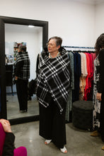 Load image into Gallery viewer, CAPE in Black &amp; White Plaid
