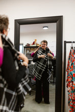 Load image into Gallery viewer, CAPE in Black &amp; White Plaid
