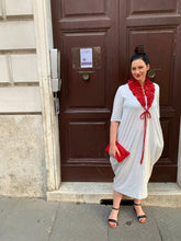 Load image into Gallery viewer, Dramatic Ruffle in Red Linen
