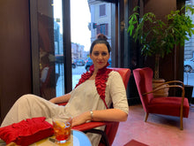 Load image into Gallery viewer, Ruffle Clutch in Red Linen
