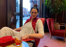 Load image into Gallery viewer, Dramatic Ruffle in Red Linen
