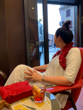 Load image into Gallery viewer, Ruffle Clutch in Red Linen
