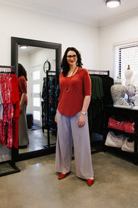 LUCIA Shaped Top in Terracotta Allure