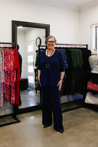 LUCIA Shaped Top in Navy Allure
