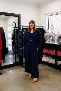 AQUILA Wide Leg Pant in Navy Allure