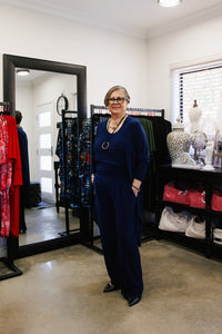 AQUILA Wide Leg Pant in Navy Allure