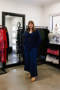 AQUILA Wide Leg Pant in Ocean Allure