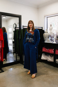 AQUILA Wide Leg Pant in Navy Allure