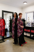 Load image into Gallery viewer, ALEXIS Crossover with Side Splits in Black Allure with Protea
