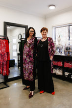 Load image into Gallery viewer, ALEXIS Crossover with Side Splits in Black Allure with Protea
