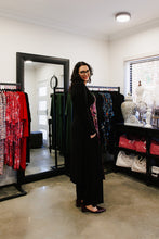 Load image into Gallery viewer, ALEXIS Crossover with Side Splits in Black Allure with Protea
