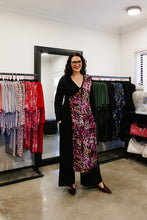 Load image into Gallery viewer, ALEXIS Crossover with Side Splits in Black Allure with Protea
