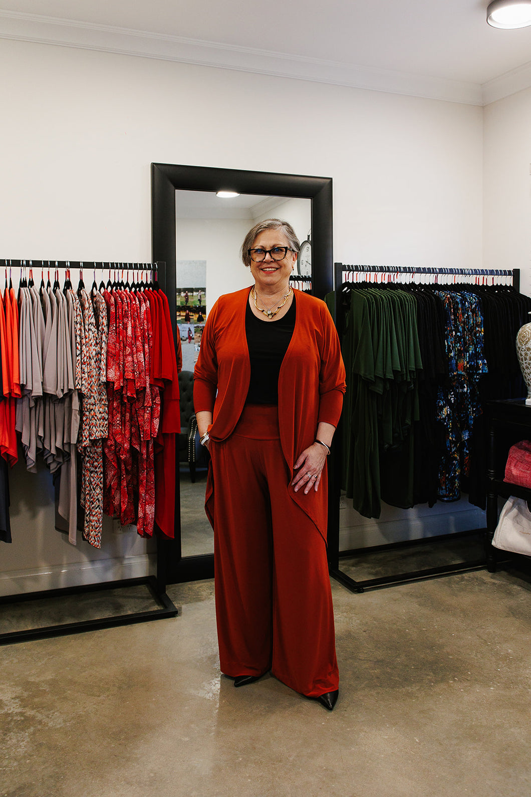 AQUILA Wide Leg Pant in Rust Allure