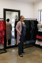 Load image into Gallery viewer, AMARIS Longline Jacket in Luminous Allure, Lined with Pewter Allure
