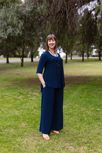 AQUILA Wide Leg Pant in Navy Allure