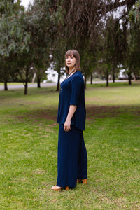 AQUILA Wide Leg Pant in Navy Allure